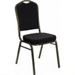 Bowery Hill Crown Back Banquet Stacking Chair in Black