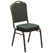 Bowery Hill Fabric/Steel Crown Back Banquet Stacking Chair in Green