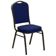 Bowery Hill Crown Back Banquet Stacking Chair in Blue