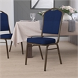 Bowery Hill Crown Back Banquet Stacking Chair in Blue