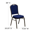 Bowery Hill Crown Back Banquet Stacking Chair in Blue