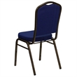 Bowery Hill Crown Back Banquet Stacking Chair in Blue