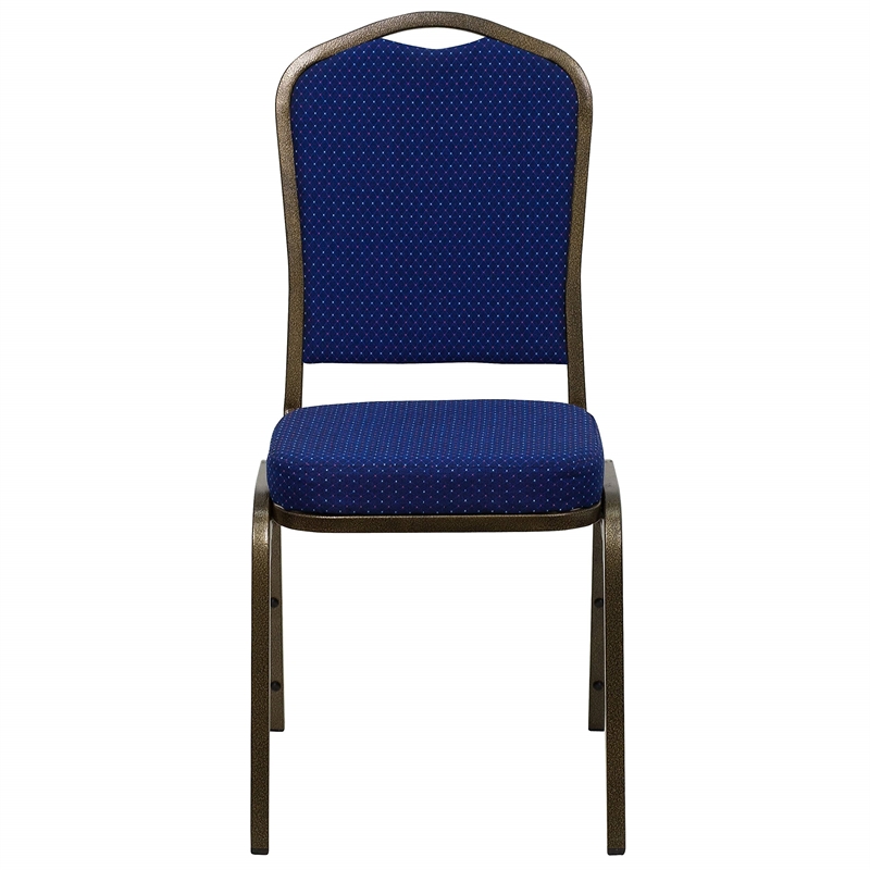 Bowery Hill Crown Back Banquet Stacking Chair in Blue