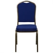 Bowery Hill Crown Back Banquet Stacking Chair in Blue