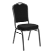 Bowery Hill Fabric/Metal Crown Back Banquet Stacking Chair in Silver/Black