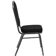 Bowery Hill Fabric/Metal Crown Back Banquet Stacking Chair in Silver/Black