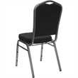 Bowery Hill Fabric/Metal Crown Back Banquet Stacking Chair in Silver/Black