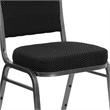 Bowery Hill Fabric/Metal Crown Back Banquet Stacking Chair in Silver/Black