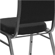 Bowery Hill Fabric/Metal Crown Back Banquet Stacking Chair in Silver/Black