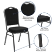 Bowery Hill Fabric/Metal Crown Back Banquet Stacking Chair in Silver/Black