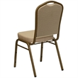 Bowery Hill Fabric/Metal Crown Back Banquet Stacking Chair in Beige/Gold