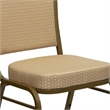 Bowery Hill Fabric/Metal Crown Back Banquet Stacking Chair in Beige/Gold