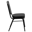 Bowery Hill Vinyl/Metal Trapezoid Back Banquet Stacking Chair in Black