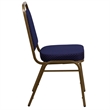 Bowery Hill Fabric/Metal Trapezoid Back Banquet Stacking Chair in Navy