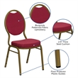Bowery Hill Fabric/Metal Teardrop Back Stacking Chair Burgundy Red