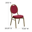 Bowery Hill Fabric/Metal Teardrop Back Stacking Chair Burgundy Red