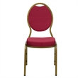 Bowery Hill Fabric/Metal Teardrop Back Stacking Chair Burgundy Red