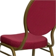 Bowery Hill Fabric/Metal Teardrop Back Stacking Chair Burgundy Red