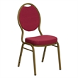 Bowery Hill Fabric/Metal Teardrop Back Stacking Chair Burgundy Red