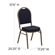 Bowery Hill Fabric/Metal Dome Back Banquet Stacking Chair in Blue