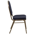 Bowery Hill Fabric/Metal Dome Back Banquet Stacking Chair in Blue