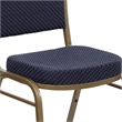 Bowery Hill Fabric/Metal Dome Back Banquet Stacking Chair in Blue