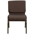 Bowery Hill Fabric Brown Church Chair Rectangular Waterfall Seat Unassembled
