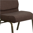 Bowery Hill Fabric Brown Church Chair Rectangular Waterfall Seat Unassembled