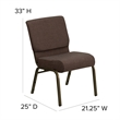 Bowery Hill Fabric Brown Church Chair Rectangular Waterfall Seat Unassembled