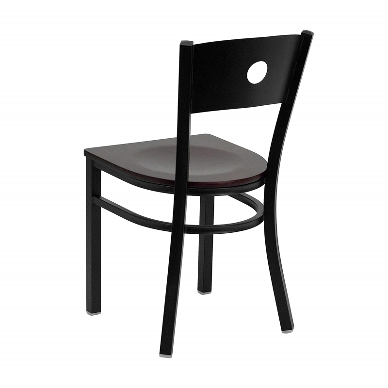 Bowery Hill Circle Back Metal Dining Chair in Mahogany