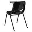 Bowery Hill Padded Ergonomic Shell Chair in Black