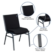 Bowery Hill Fabric/Metal Multipurpose Stacking Guest Chair in Black