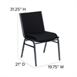 Bowery Hill Fabric/Metal Multipurpose Stacking Guest Chair in Black