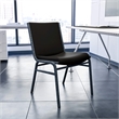 Bowery Hill Upholstered Stacking Chair in Black Vinyl