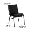 Bowery Hill Upholstered Stacking Chair in Black Vinyl