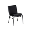 Bowery Hill Upholstered Stacking Chair in Black Vinyl