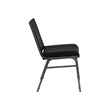Bowery Hill Upholstered Stacking Chair in Black Vinyl