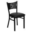 Bowery Hill Coffee Back Metal Dining Chair in Black
