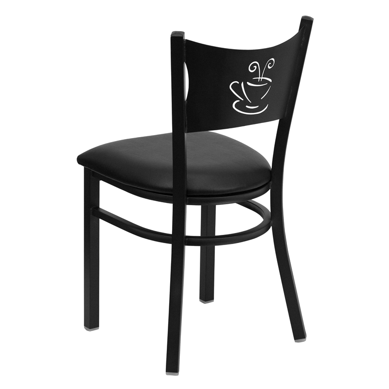 Bowery Hill Coffee Back Metal Dining Chair in Black