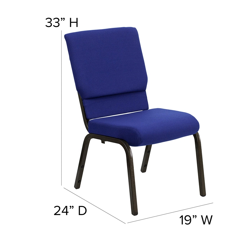Bowery Hill Church Stacking Guest Chair in Navy Blue