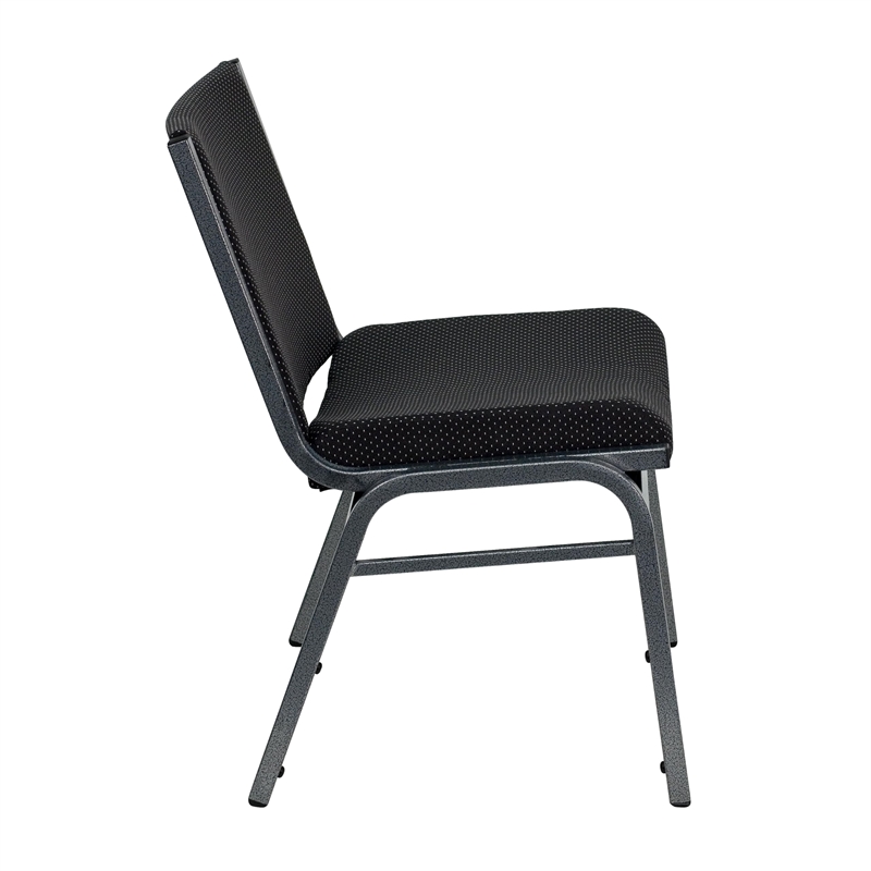 Bowery Hill Extra Wide Stacking Chair in Black