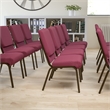 Bowery Hill Church Stacking Guest Chair in Burgundy