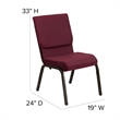 Bowery Hill Church Stacking Guest Chair in Burgundy