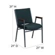 Bowery Hill Fabric/Metal Multipurpose Stacking Arm Guest Chair in Green