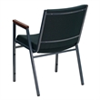 Bowery Hill Fabric/Metal Multipurpose Stacking Arm Guest Chair in Green