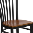 Bowery Hill Black Back Metal Dining Chair in Cherry