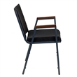Bowery Hill Upholstered Stacking Chair in Black