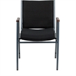 Bowery Hill Upholstered Stacking Chair in Black