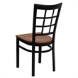 Bowery Hill Black Window Back Dining Chair in Cherry