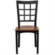 Bowery Hill Black Window Back Dining Chair in Cherry